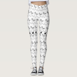 Leggings Halloween con gato negro fantasma