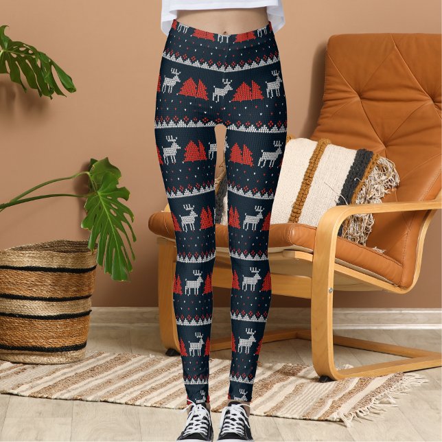 Leggings Halloween Crossover Fun Reindeer Christmas Pattern (Subido por el creador)