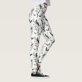 Leggings Halloween cruza las murallas de color blanco y neg