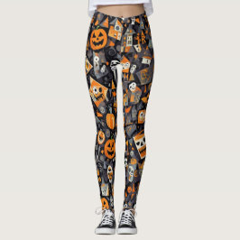 Leggings Halloween cubista