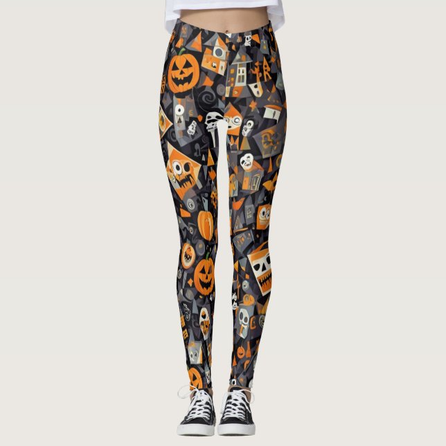 Leggings Halloween cubista (Anverso)