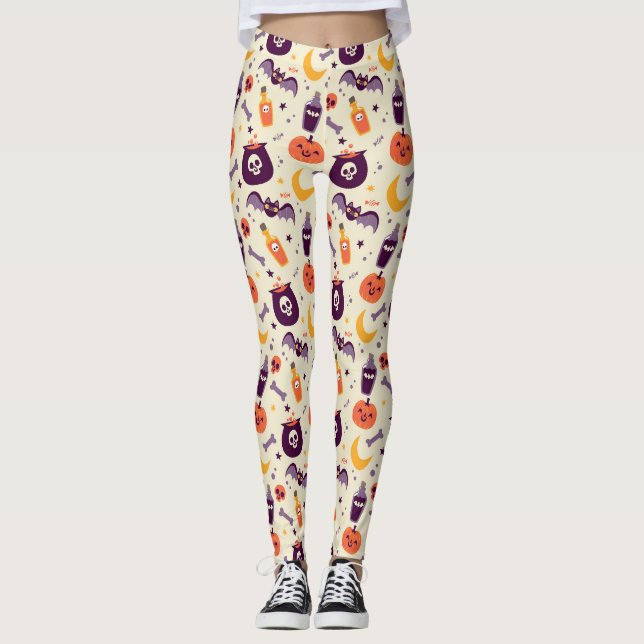 Leggings Halloween de calabazas ricas (Anverso)