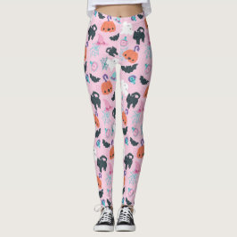 Leggings Halloween De Gatos Y Calabazas
