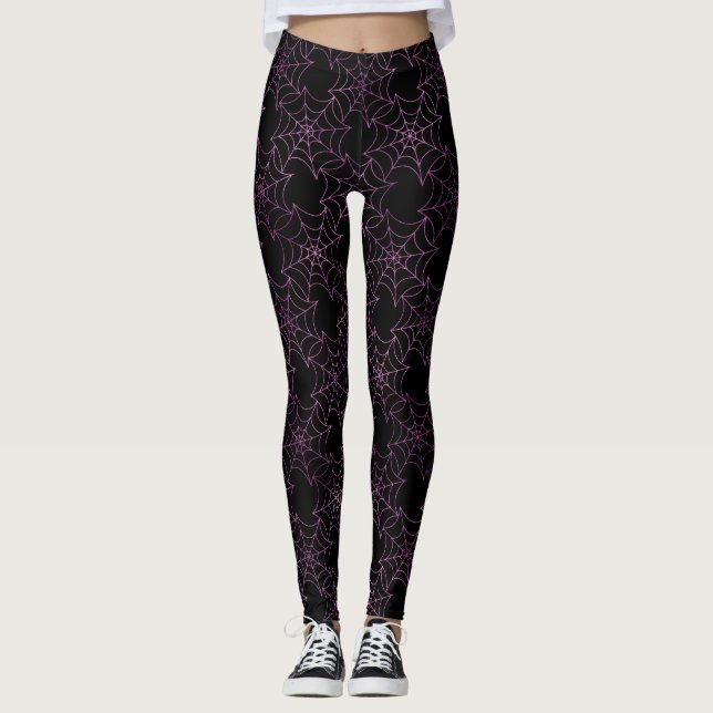 Leggings Halloween del Relieve metalizado morado sin foco y (Anverso)