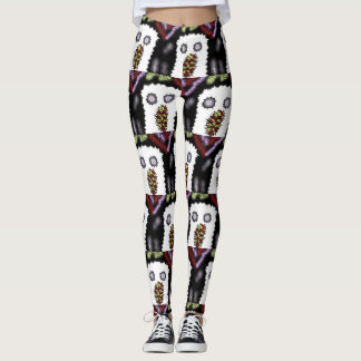 Leggings Halloween Frightly U Ghost Red Purple Black Green