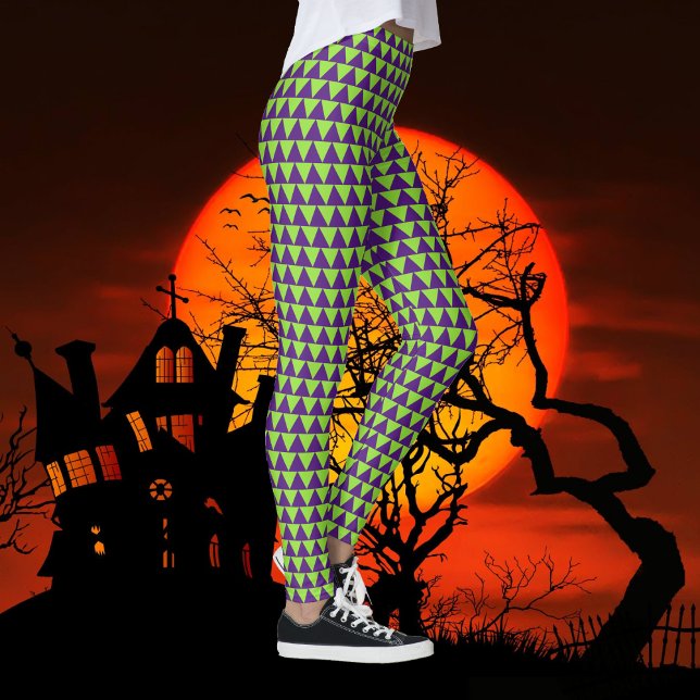 Leggings Halloween Green Purple Girly Witch Costume Fiesta (Halloween Green Purple Girly Witch Costume Party Leggings)