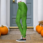 Leggings Halloween Green y Black Spider Web<br><div class="desc">Personalizar para cambiar el verde a cualquier color.</div>