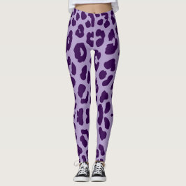 Leggings Halloween Leopard Print Purple & Lavender
