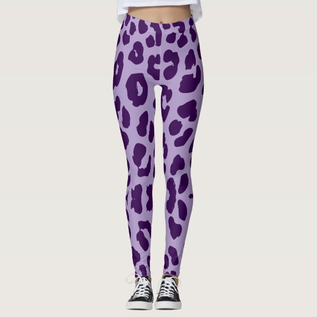 Leggings Halloween Leopard Print Purple & Lavender (Anverso)
