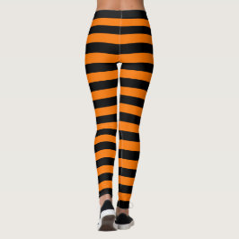 Leggings Halloween Naranja negro rayas Fiesta de disfraces 