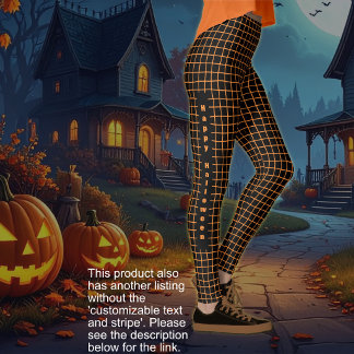 Leggings Halloween - Negro con red оранжевый TEXTO OPCIONAL