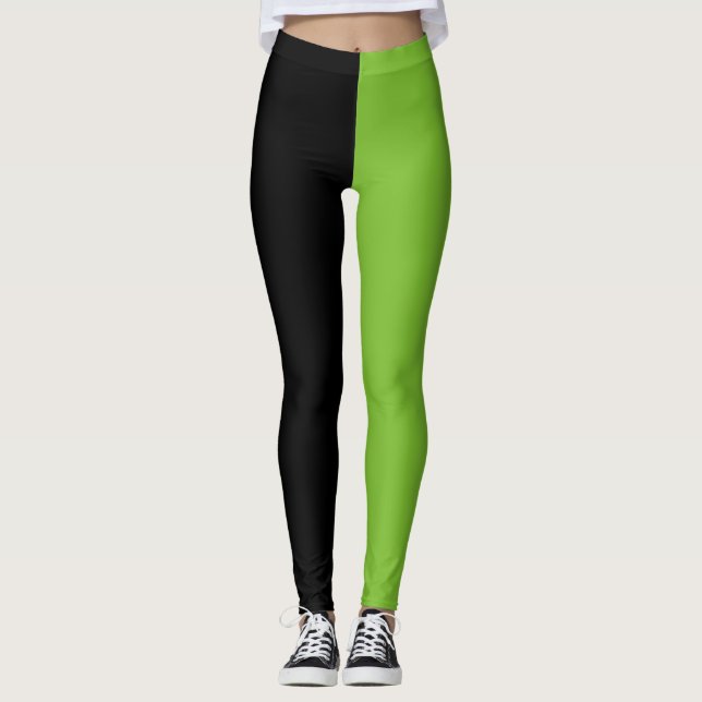 Leggings Halloween negro verde de dos tonos (Anverso)