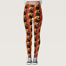 Leggings Halloween obsesionada con las piernas de la casa c