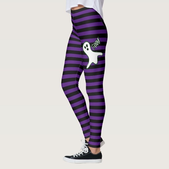 Leggings Halloween Party Spookone Cat Cute Fantasma Morado  (Izquierda)