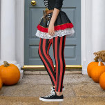 Leggings Halloween pirata de banda vertical negra y de cual<br><div class="desc">Personalizar a cambiar el color secundario y aumentar o disminuir el tamaño del patrón de franja negra.</div>
