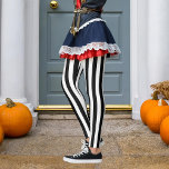 Leggings Halloween pirata de banda vertical negra y de cual<br><div class="desc">Personalizar a cambiar el color secundario y aumentar o disminuir el tamaño del patrón de franja negra.</div>