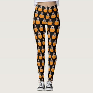 Leggings Halloween Pug and Pumpkin