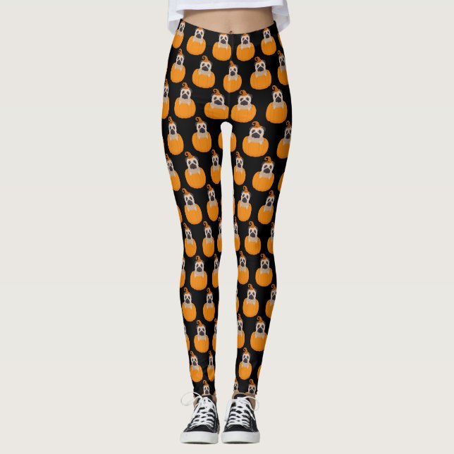 Leggings Halloween Pug and Pumpkin (Anverso)