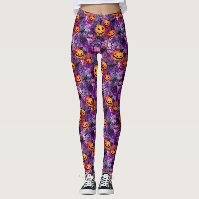 Leggings Halloween Spider Web y Jack O Lantern (Anverso)