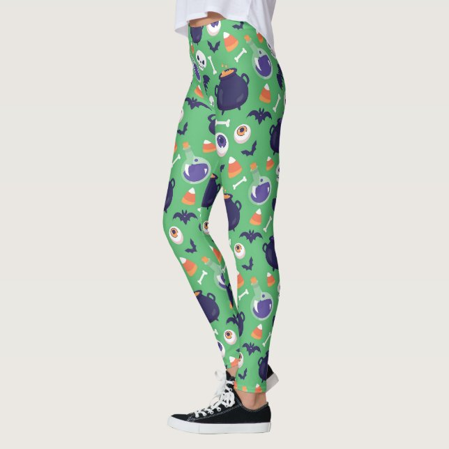 Leggings Halloween verde asusta (Izquierda)