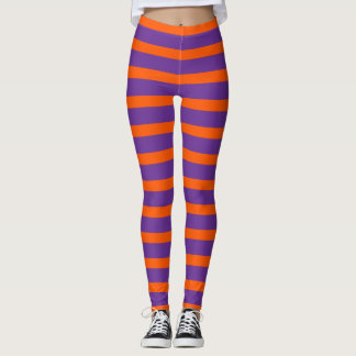 Leggings Halloween Witch's Purple Naranja Striped Stockings