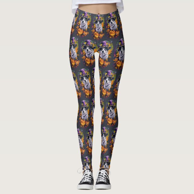 Leggings Halloween y bruja espeluznante de Akita (Anverso)