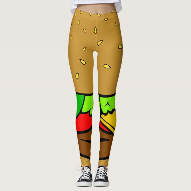 Leggings hamburguesa cheeseburger comida rápida (Anverso)