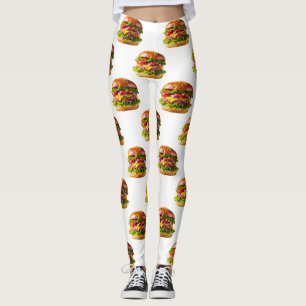 Leggings Hamburguesa con queso apetitosa de SlipperyJoe cru