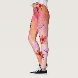 Leggings HAMbyWG Hawaiin Tema con Hibiscus