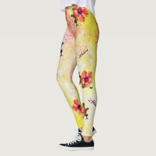 Leggings HAMbyWG Hawaiin Tema con Hibiscus