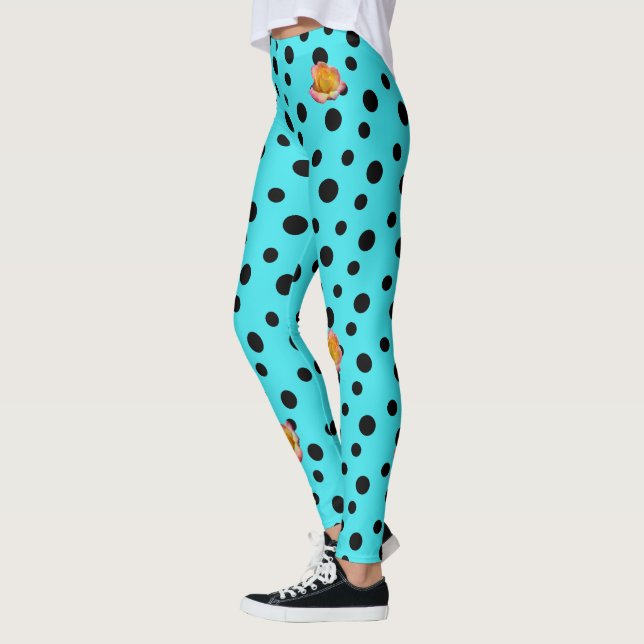 Leggings HAMbyWG - Leyendas - Turqoise w Polka Dots n Rosas (Izquierda)