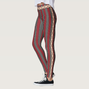 Leggings HAMbyWG - Piernas - Rayas rojas y grises