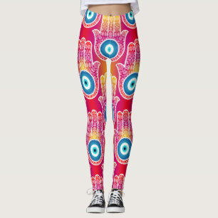Leggings Hamsa mística: diseño ornamentado sin fisuras.