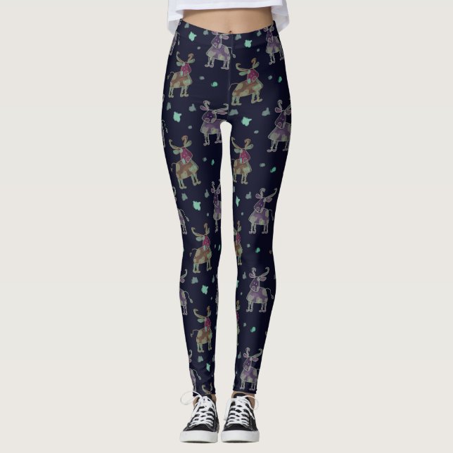 Leggings hand drawn cows (Anverso)