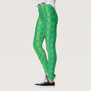 Leggings Hanukkah Dreidels + Stars