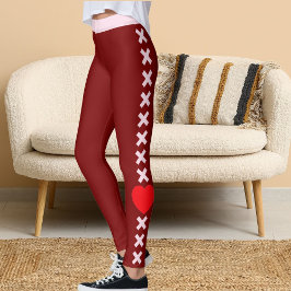 Leggings Happy Valentine's Day Pet Lovers Red Personalized