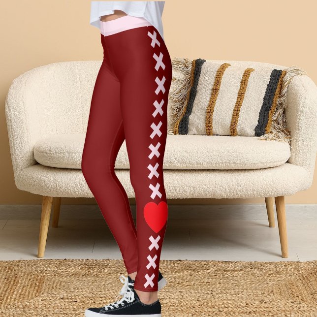 Leggings Happy Valentine's Day Pet Lovers Red Personalized (Subido por el creador)
