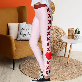 Leggings Happy Valentine's Day Pet Lovers Red Personalized