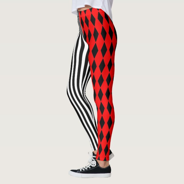 Leggings Harlequin de Halloween y franjas (Izquierda)
