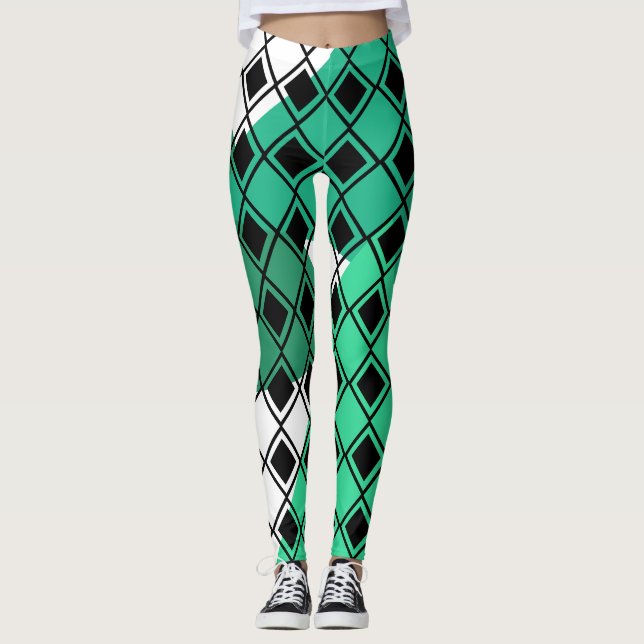 Leggings Harlequin del Triángulo Verde (Anverso)