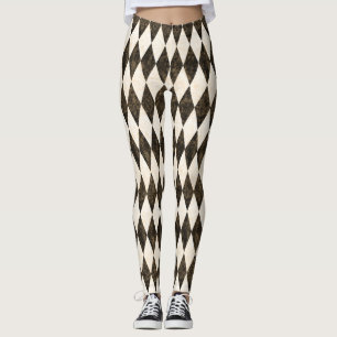 Leggings Harlequin Diamond Argyle clásico de color blanco-c