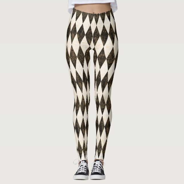 Leggings Harlequin Diamond Argyle clásico de color blanco-c (Anverso)