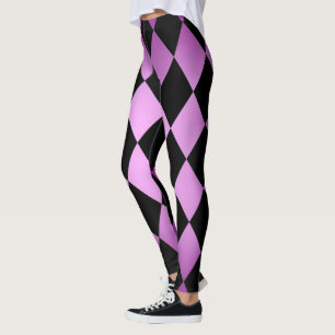 Leggings Harlequin ~ Patrón de diamantes ~ Diseño rosa y pú