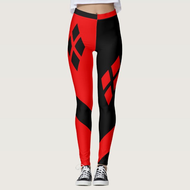 Leggings Harlequin rojo y negro (Anverso)