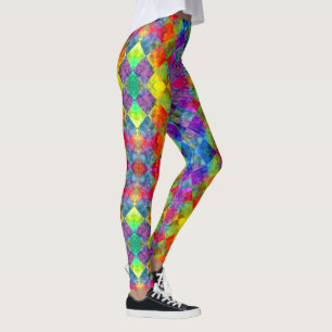 Leggings [Harlequin Tie-Dye] Fractal de diamante revisado