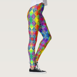 Leggings [Harlequin Tie-Dye] Fractal de diamante verificado