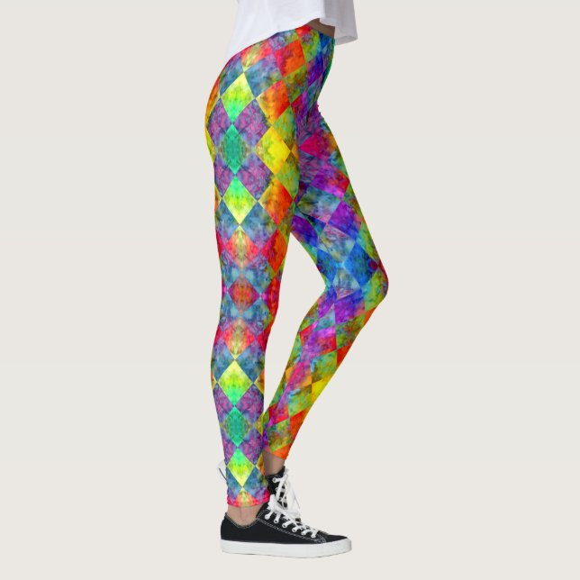Leggings [Harlequin Tie-Dye] Fractal de diamante verificado (Derecha)