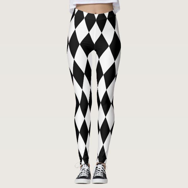 LEGGINGS HARLEQUINA BLANCA Y NEGRA (Anverso)