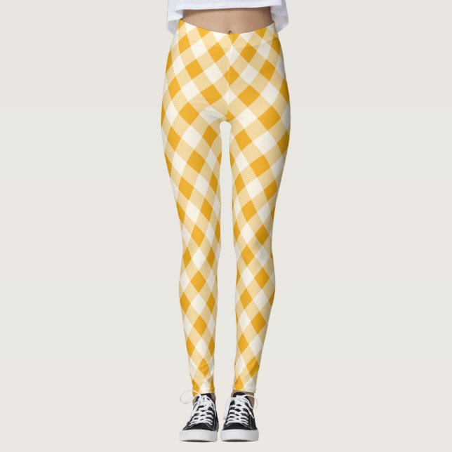 Leggings Harvest Gold Gingham (Anverso)