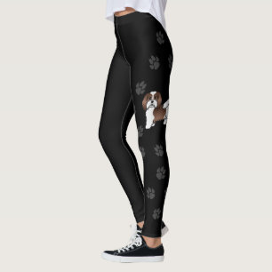 Leggings Havanés marrón y blanco Perro de dibujos animados
